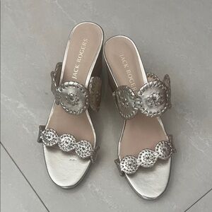 Jack Rogers gold Woven Sandals